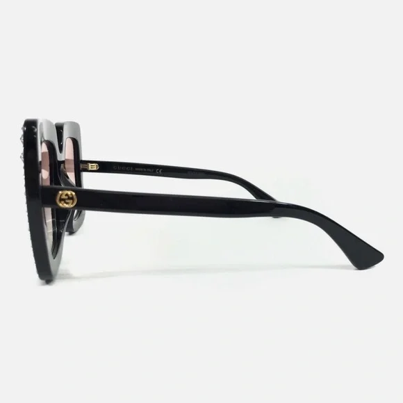 Gucci Black Crystal Retro Oversized Sunglasses Brand New Never Worn - Picture 7 of 16